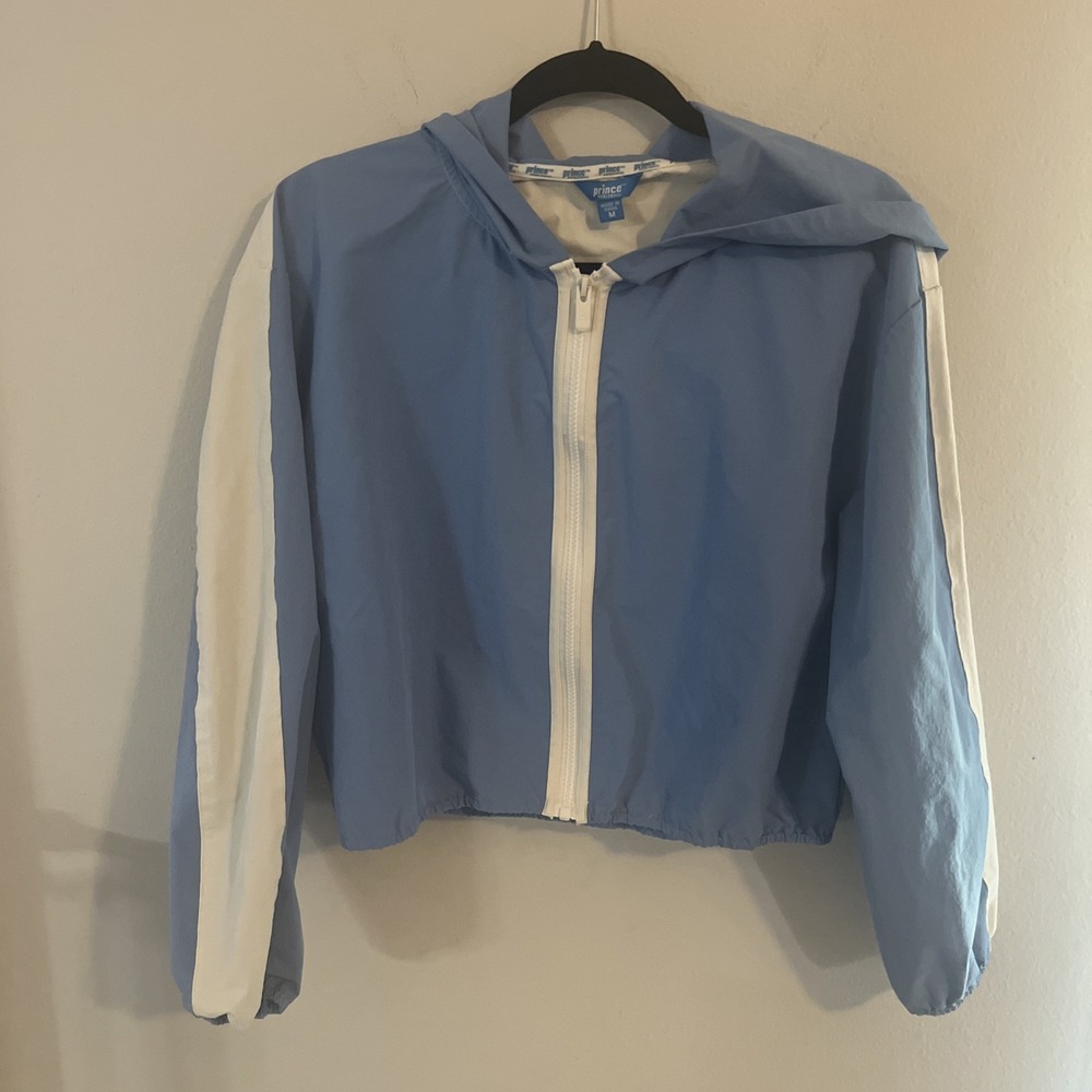 PRINCE Pickleball Women's Cropped Hooded Full Zip Windbreaker Jacket Medium